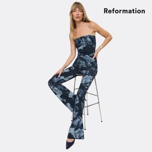 Reformation Arlo Knit Two Piece Set Midnight Rose – Size M – Strapless Top & Fl